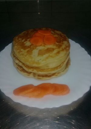 A picture of Carrot flavoured American/Fluffy pancakes. #Authormarathon.