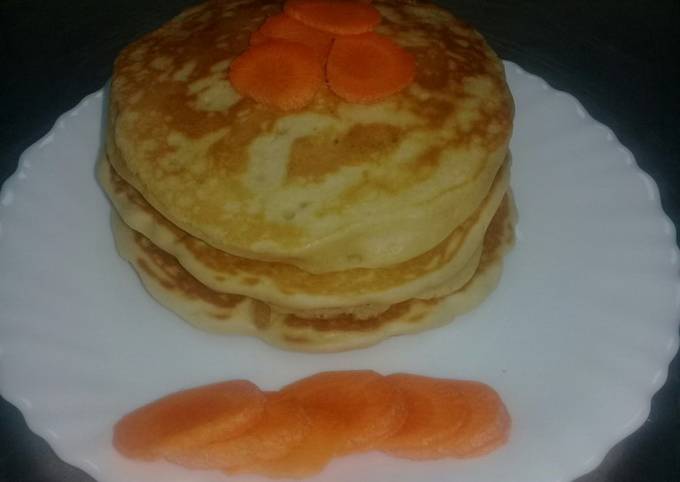 Recipe of Homemade Carrot flavoured American/Fluffy pancakes. #Authormarathon