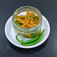 A picture of Instant Green Chilli Pickle.