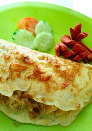 Foto resep Telur Dadar isi Nasi Goreng