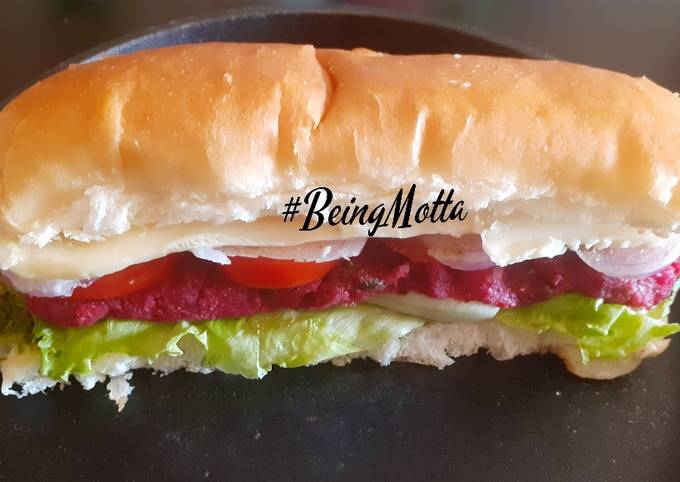 Recipe of Super Quick Homemade Beetroot Sub Sandwich