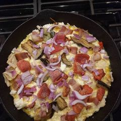 A picture of Quiche with Lavash Crust.