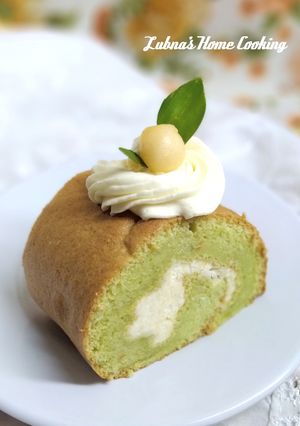 Foto resep Easy Pandan Roll with Cheddar Cream