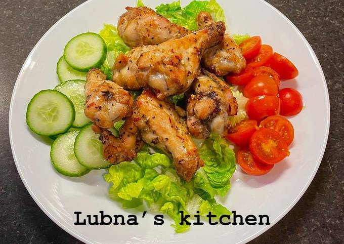 Air Fryer Salt and Pepper Chicken Wings: Recipe by Lubna’s Kitchen