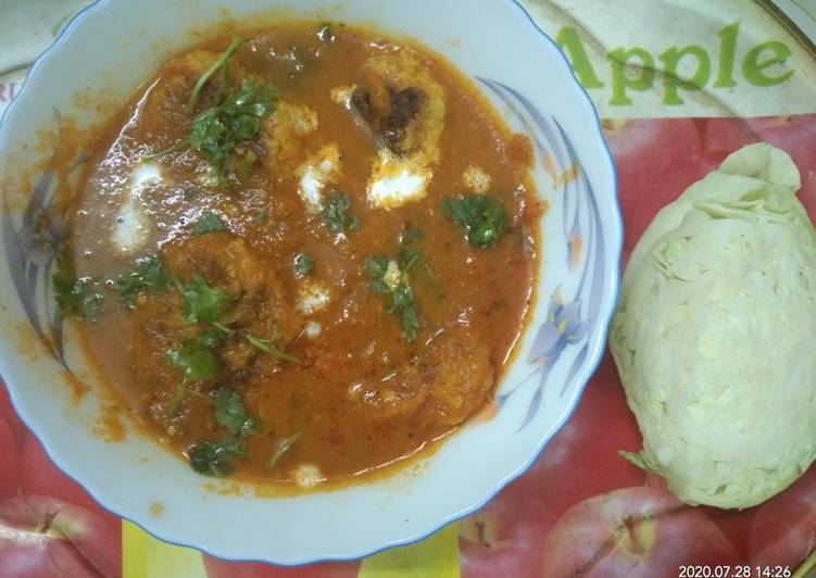 Cabbage Kofta. Curry