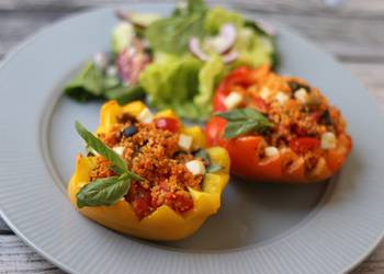 Easiest Way to Cook Delicious Stuffed peppers with Thai red curry couscous  