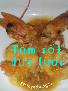 Hình của món Ăn dặm cho bé: Tôm sốt dưa lưới.