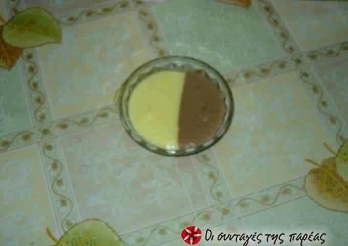 κύρια φωτογραφία συνταγής Κρέμα δίχρωμη - σοκολάτα βανίλια