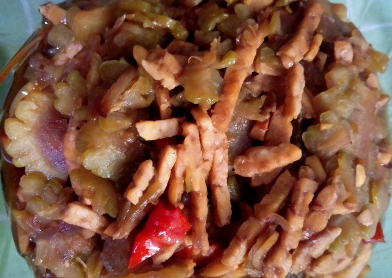 Oseng oseng Pare + Tempe pedas