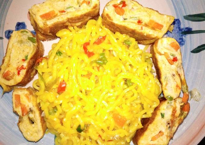 Recipe of Any-night-of-the-week Egg omelette with noodles - New Recipes