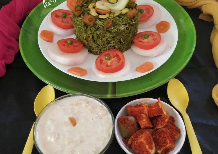 Recipe of Speedy Palak Green Pulao