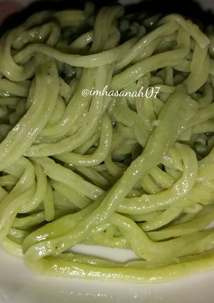 Foto resep Mie Hijau Eggless Homemade (Mie Bayam)