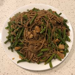 A picture of Pork Green Bean Braised Soba Noodles.