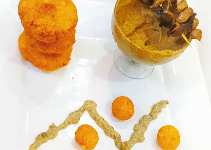 How to Prepare Ultimate Chana dal falafel with kale chana hummus and burnt garlic sauce