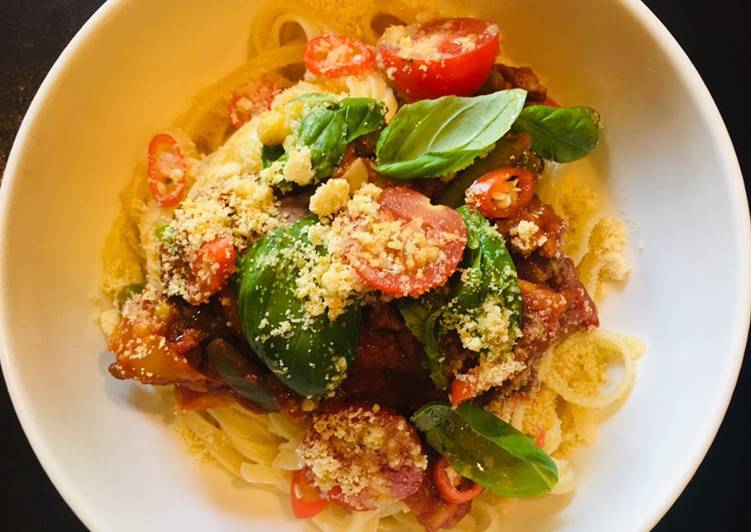 Simple Way to Make Any-night-of-the-week Mushroom Spaghetti Bolognese