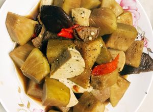 Hình của món Sake kho tàu chay.