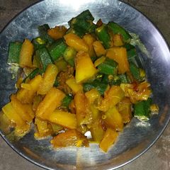 A picture of Pumpkin lady's finger stir fry.