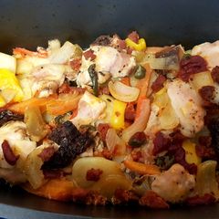 A picture of My One Pot Roast, Chorizo, Chicken & Potatoes. 😀.