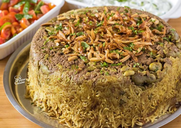 مقلوبة الفول الاخضر البلدي