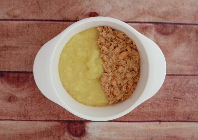 Resep Bubur Kuning &amp; Ayam Tahu kecap #MPASI9+, Enak
