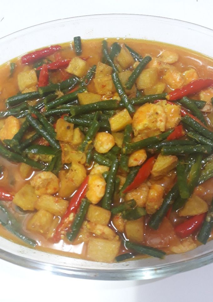 Foto resep Gulai udang kacang panjang dan kentang
