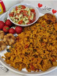 عکسی از دستور دمی لوبیا پلو با قارچ(مقرون به صرفه) 😋