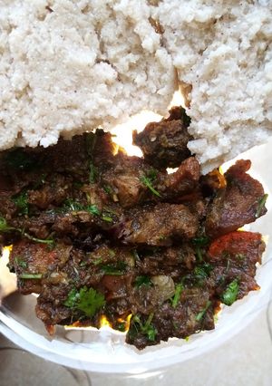 A picture of Wet fried pork.
