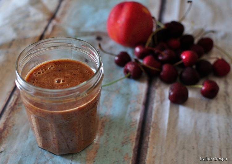 Licuado refrescante de cerezas y nectarina. "recetas saludables para diabetes”