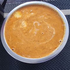 A picture of Chana Masala with Bhature.