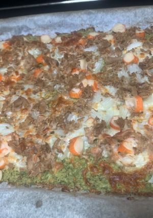 Una foto de Masa de pizza de brócoli y avena