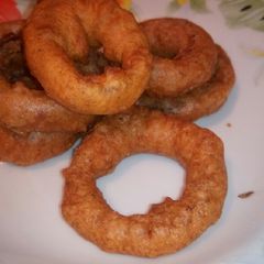 A picture of Home-made Onion Rings.