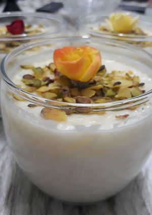 صورة لوصفة رز بحليب بالقشطه💛
