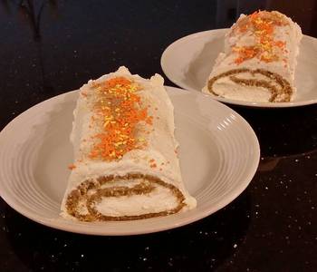 Popular Recipe Carrot Cake Roll with Whipped Cinnamon Cream Cheese Filling and Frosting Delicious Steady