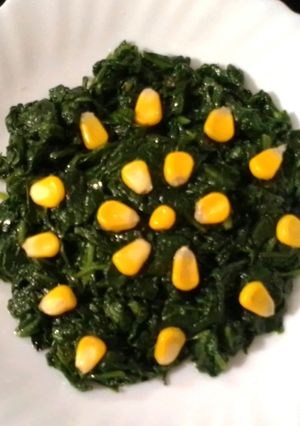 A picture of Stir fry Palak Corn Jhapat recipe.