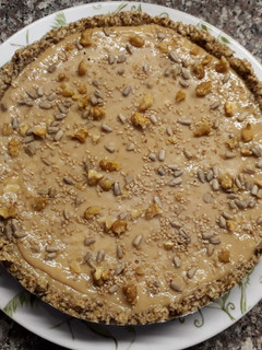 Una foto de Tarta de avena con crema de banana