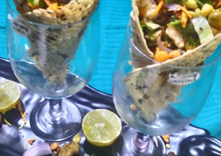 Easiest Way to Prepare Quick Papad cone chaat