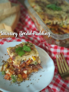 Foto resep Savoury Bread Pudding