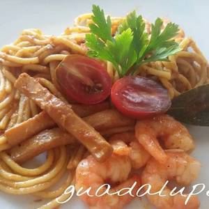 Espaguetis marinera con salsa de tomates secos en GME, GMF y tradicional