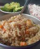 Arroz frito con camarón
