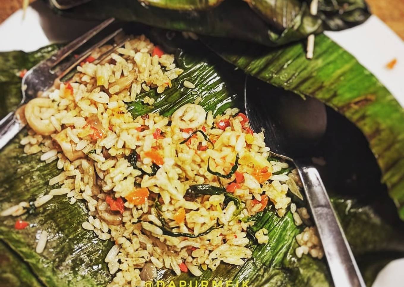 Nasi bakar cumi asin