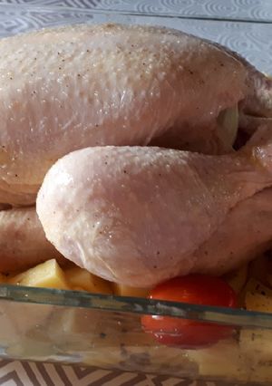 Une photo de Poulet au four
