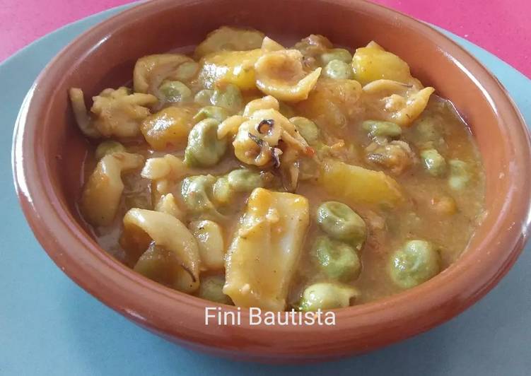 Habas guisadas con choco