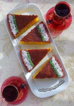 عکسی از دستور کیک تَر با فر دستساز 🌸 (کیک شربتی)