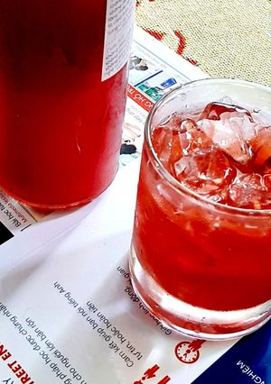 Hình của món Si rô dâu hạt chia.