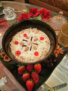 A picture of Almond Rice kheer.