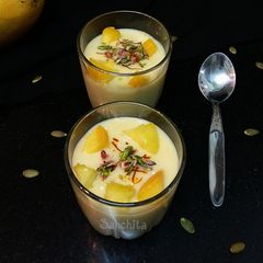 A picture of Mango Nuts Phirni.