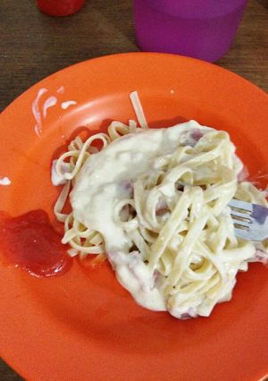 Foto resep Fettucine carbonara tanpa cream