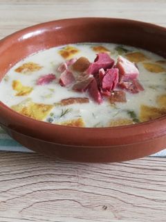 Kapros salátaleves húsvéti sonkával recept fotója