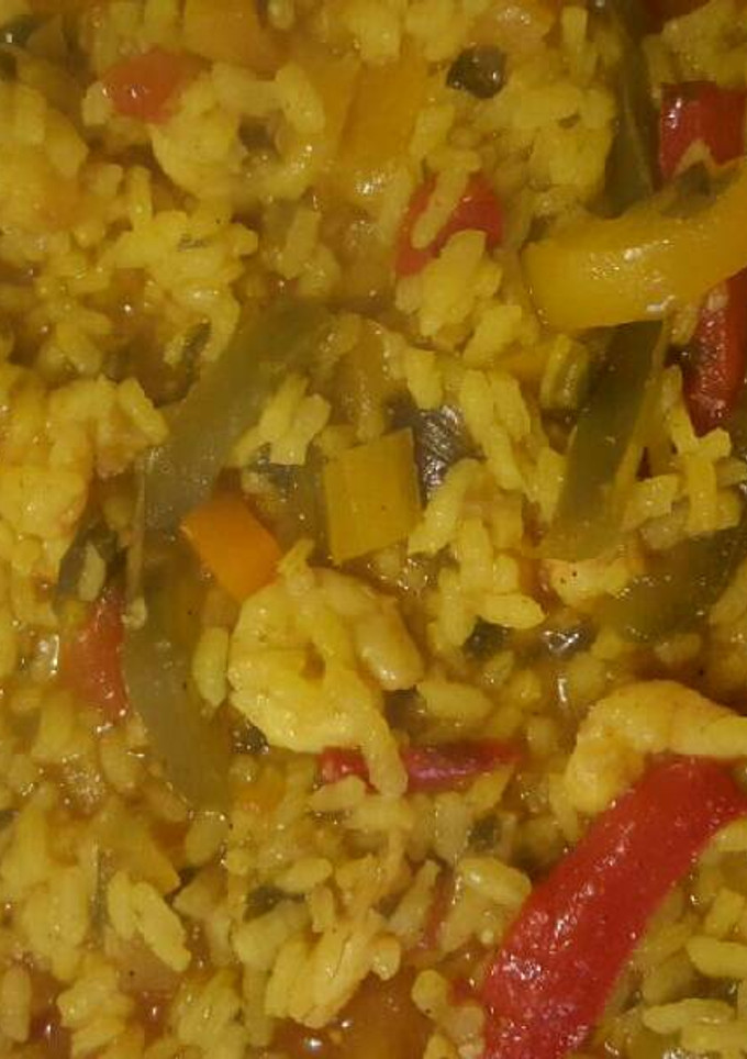Una foto de Arroz con gambas