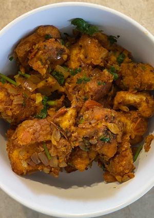 A picture of Bread Upma ~ Mumbai street style.